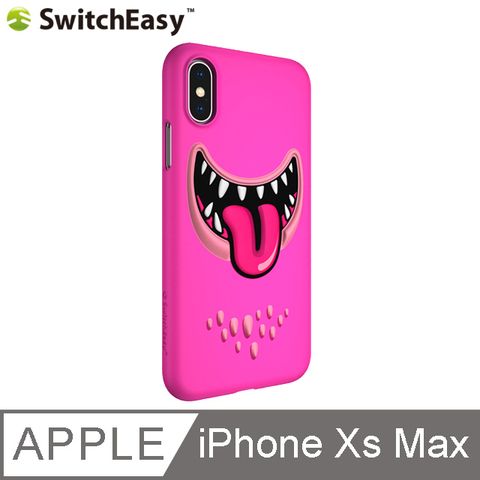 SwitchEasy 魚骨牌 Monsters iPhone Xs Max 3D笑臉怪獸保護殼-粉皮