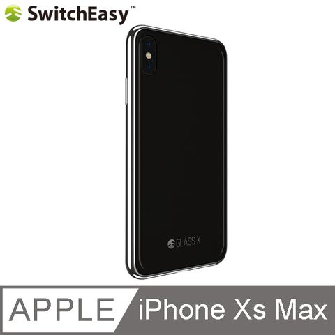 ★㊣超值搶購↘6折★SwitchEasy Glass X for iPhone Xs Max 鉻金屬質感9H玻璃殼-黑色