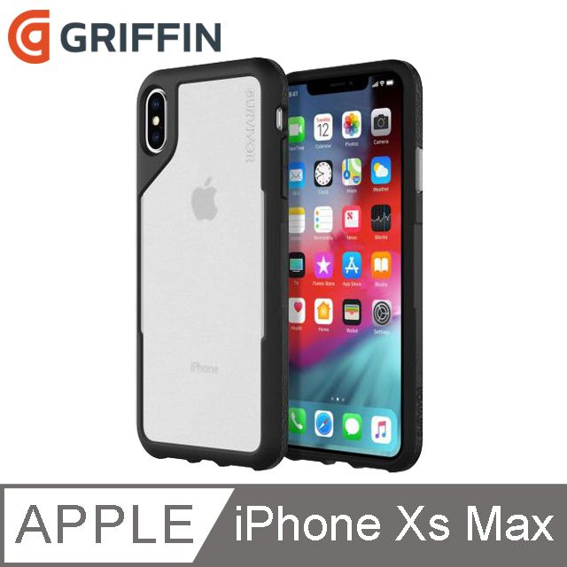 Griffin  Survivor Endurance iPhone XS Max 軍規防摔保護殼, 黑色/霧透