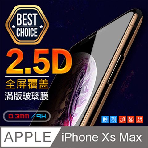 iPhone XS Max 6.5吋2.5D弧邊平面全滿版 鋼化玻璃膜【平價必備款館長好用推薦】