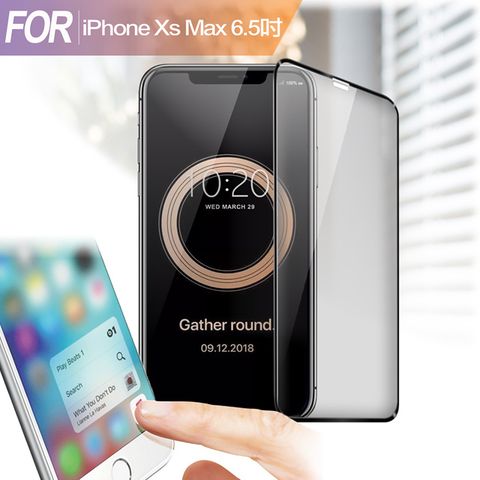 X mart Xmart for iPhone Xs Max 6.5吋 防指紋霧面滿版玻璃保護貼-黑色