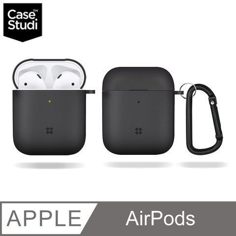 CaseStudi Explorer Case for AirPods 1&amp;2 充電盒保護殼(含扣環)-黑色