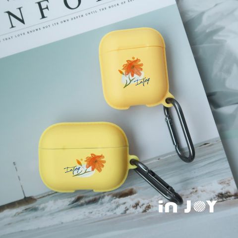 INJOY mall INJOYmall for AirPods 溫柔金盞花 保護套 TPU收納盒 附掛勾