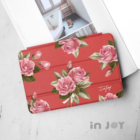 INJOY mall iPad Pro11 2018 系列 Smart cover皮革平板保護套 無筆槽 初戀粉玫瑰款