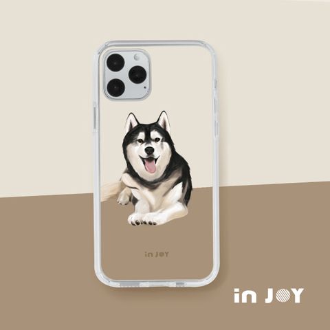 INJOY mall iPhone XS 微笑哈士奇透明 防摔手機殼 保護殼