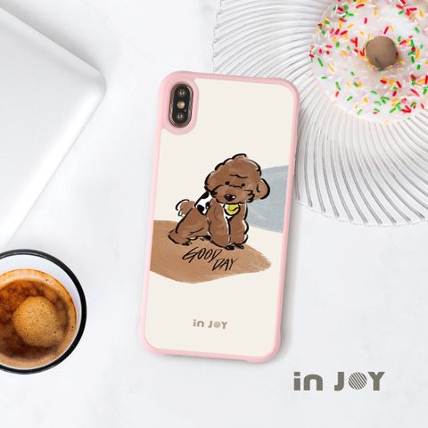INJOY mall iPhone 11 Pro max 焦糖貴賓犬耐撞擊磨砂邊框手機殼