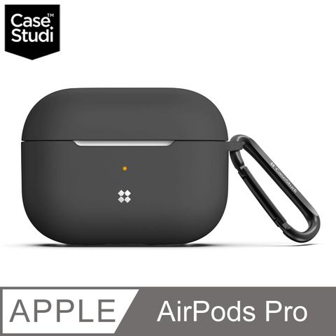CaseStudi UltraSlim AirPods Pro 充電盒矽膠保護套(含扣環)-黑色