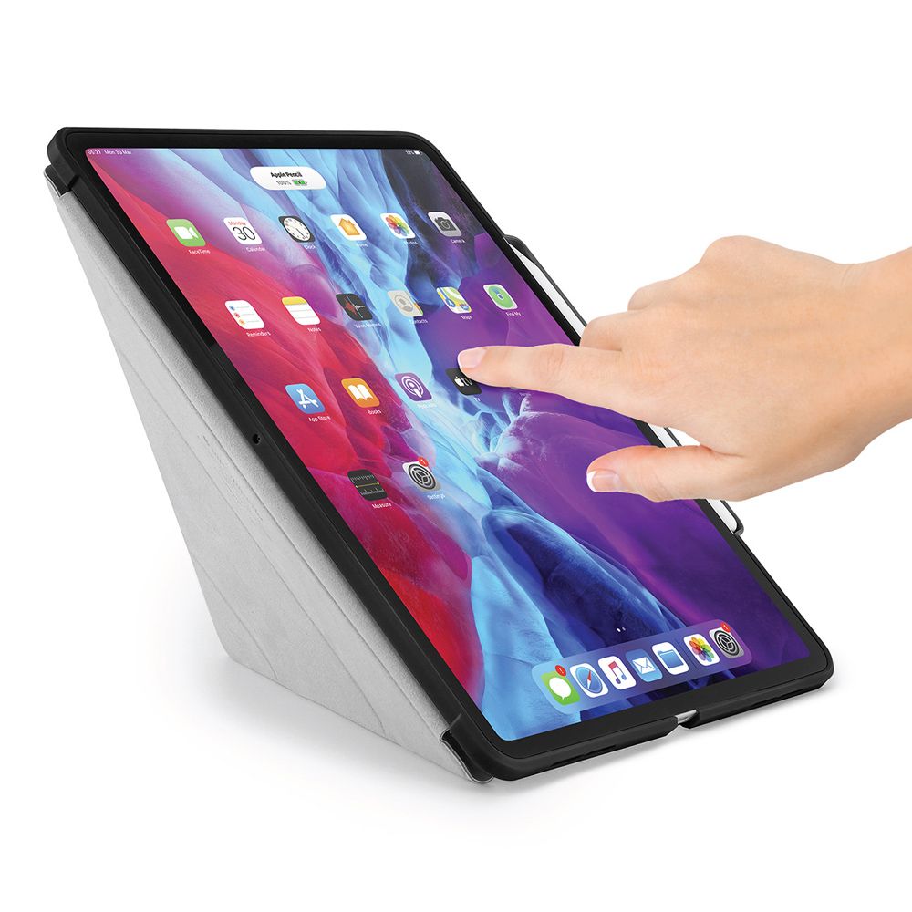 Pipetto 【英國品牌】 Origami Pencil iPad Pro 12.9吋 第4代(2020) 多角度多功能保護套(內建筆槽)-黑色