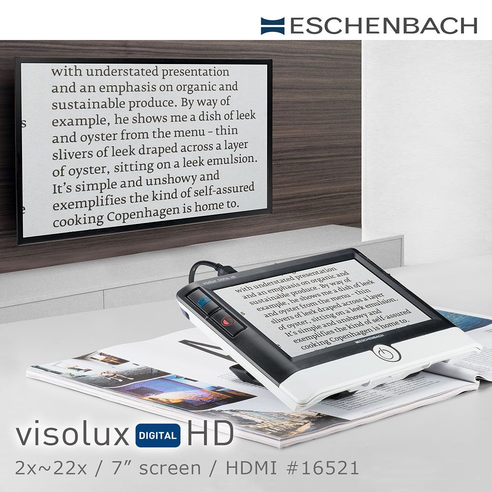 Eschenbach 宜視寶 【德國 】visolux DIGITAL HD 2x-22x 7吋高畫質HDMI可攜式擴視機 16521 (公司貨)