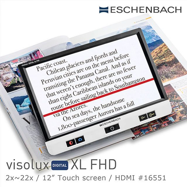 Eschenbach 宜視寶 【德國  】visolux DIGITAL XL FHD 2x-22x 12吋高畫質HDMI觸控可攜式擴視機 16551 (公司貨)