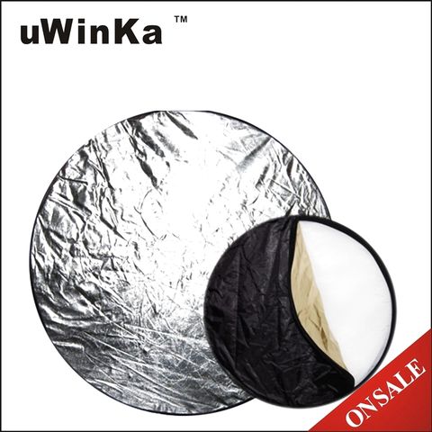 uWinka 优永佳製五合一反光板5合1反光板直徑60cm反光版RE-S3(可折疊附收納袋, 白金銀黑柔光)5合1打光板五合一柔光板控光板吸光板反射板