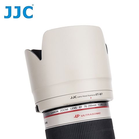 JJC白色Canon第二代EF 70-200mm F2.8L II III IS USM小白遮光罩副廠ET-87遮光罩LH-87(W)相容原廠Canon遮光罩ET87太陽罩1:2.8 F/2.8 white flower lens hood