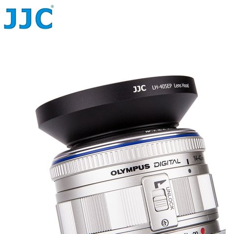 JJC圓型40.5mmQAAQ7X-A9009GHHT螺紋遮光罩適Sony索尼E 16-50mm F3.5-5.6 PZ OSS SEL-P1650 Nikon尼康1 Nikkor 10mm f2.8 Samsung三星NX 20-50mm Olympus奧林巴斯M.Zuiko Digital ED 14-42mm 1:3.5-5.6(第一代,口徑40.5mm)