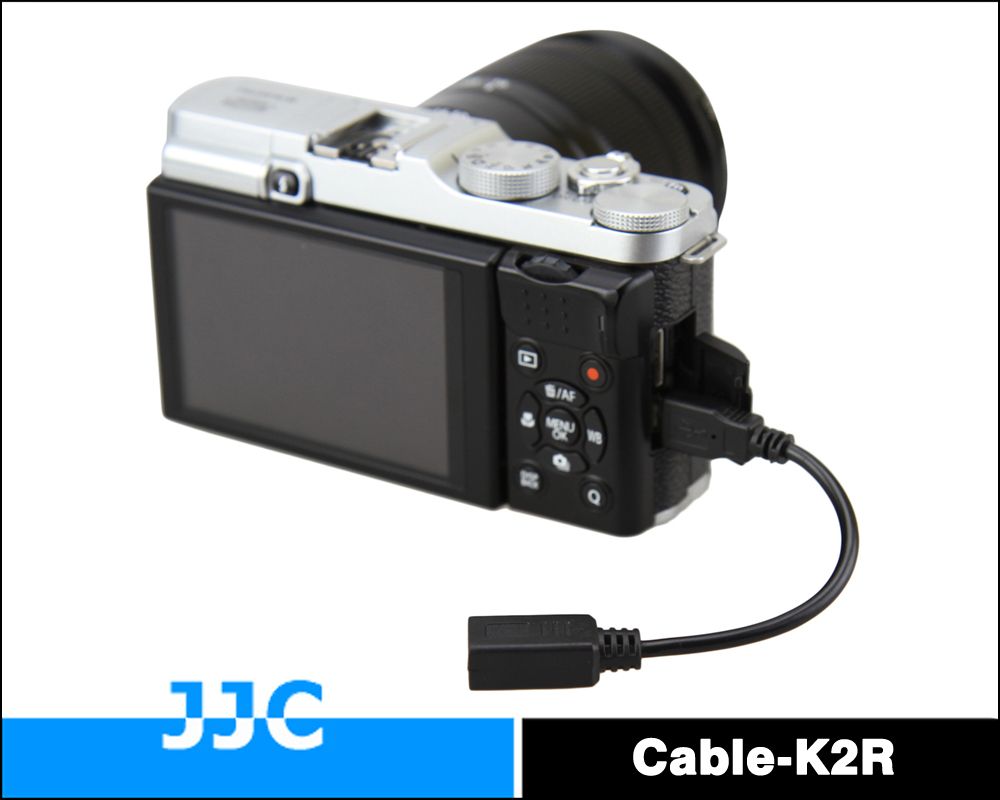 JJC 相機Cable-K2O連接線(將富士Fujifilm RR-80轉RR-90即讓GFX 50S,X-Pro2,X-A3,X-A2,X-A1,X-A10,X-E3,X-E2S,X-E2,X-M1,X-T2,X-T1,X-T1 IR,X-T10,X-T10,X-Q2,X-Q1,X70,X30