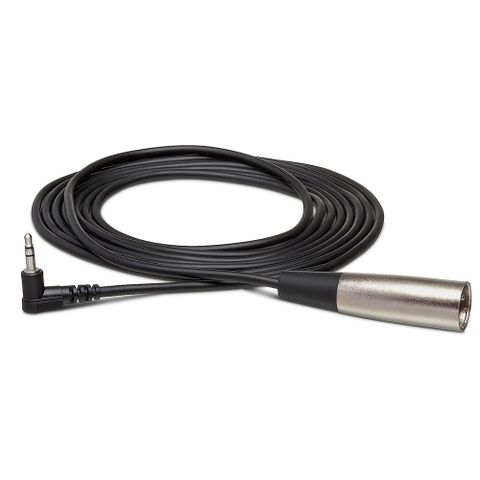 美國HOSA TECHNOLOGY L型3.5mm TRS立體聲麥克風端子轉成XLR3M麥克風音源線XVM-105M(長1.5公尺)XLR音源線150cm轉接線 Microphone Cable Right-angle 3.5 mm