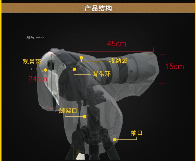 Matin 馬田 韓國製造數位單眼相機防雨罩M-7100(可雙手操作)雙袖防風罩 單眼相機防塵罩 單反DSLR相機雨衣防雨套 微單眼相機防水套 相機防水罩 防塵罩防水袋