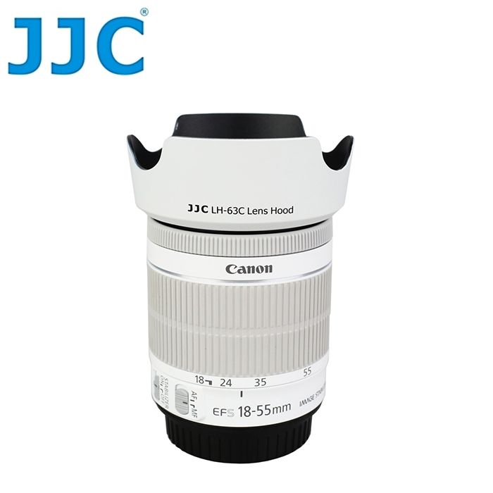 JJC (LH-63C WHITE白色)副廠Canon光罩EW-63C遮光罩相容Canon原廠遮光罩EW63C遮光罩lens hood遮陽罩