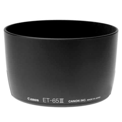 正品佳能Canon原廠遮光罩ET-65III遮光罩(可反扣倒裝)適EF 100-300mm f4.5-5.6 100mm f2.0 USM 135mm f2.8 85mm f1.8圓筒型ET-65III太陽罩1:4.5-5.6 1:2.0 1:2.8 1:1.8遮陽罩
