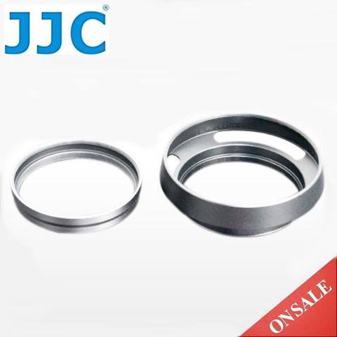 JJC副廠LH-JX100遮光罩+AR-X100轉接環組LH-JX100 Silver(轉成口徑49mm)太陽罩lens hood+ring適X100V X100F X100T X100S X100 X70