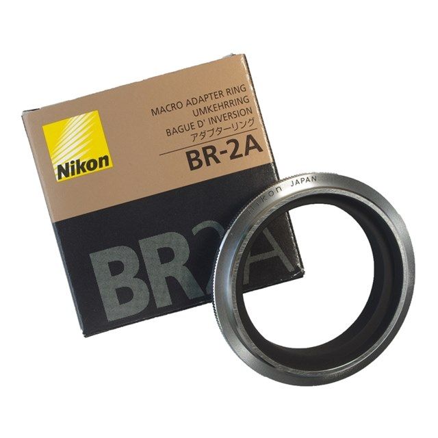 Nikon 尼康 原廠52mm鏡頭倒接環BR-2A(轉成F接環F卡口;不銹鋼)適口徑52mm鏡頭作MACRO微距轉接器