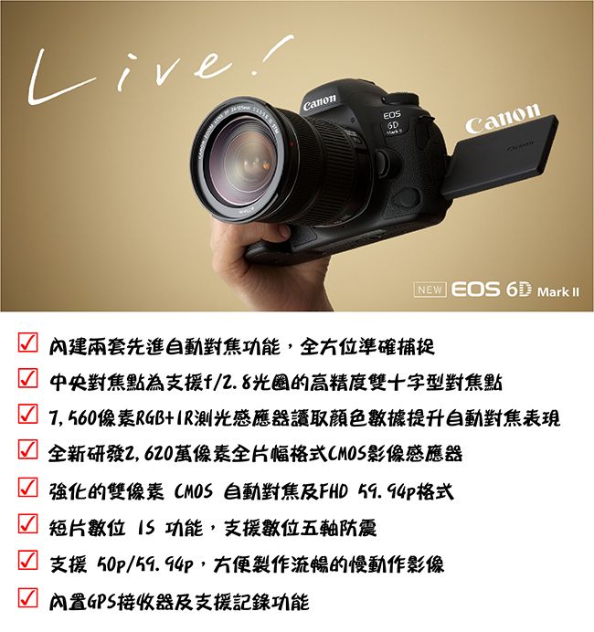 Canon EOS 6D Mark II 單機身*(中文平輸) - PChome 24h購物