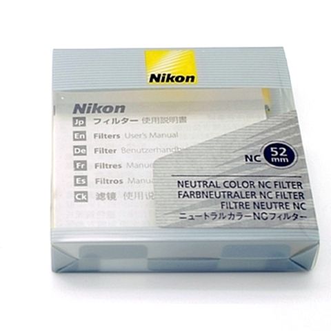 Nikon 尼康 原廠保護鏡NC 52mm保護鏡NC-52(Neutral Color Filter中性顏色濾鏡)