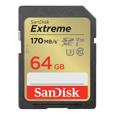 ★新版升級最高讀取速度170MB/秒★SanDisk 64GB【170MB/s Extreme】SDXC SDSDXV2-064G 4K U3 A2 V30 相機記憶卡