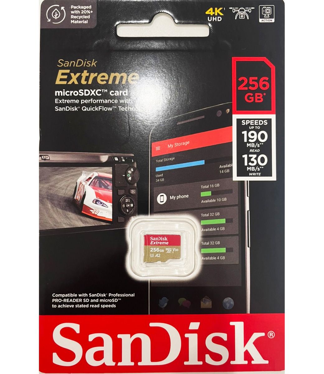 SanDisk 256GB 256G microSDXC Extreme【160MB/s】UHS U3 4K V30 A2