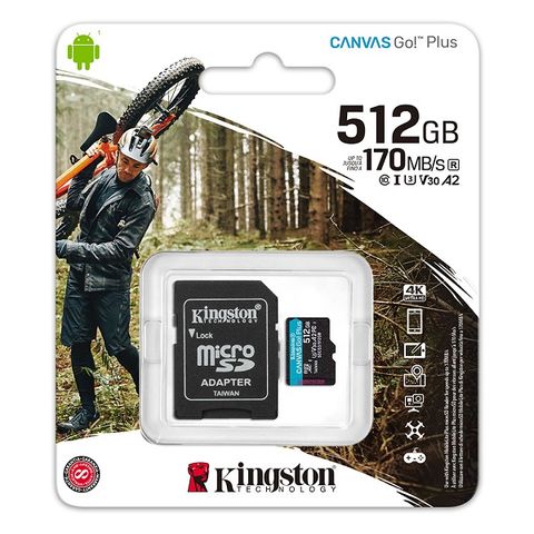 金士頓 Kingston 512GB 170MB/s U3 microSDXC UHS-I V30 A2 記憶卡 SDCG3/512GB
