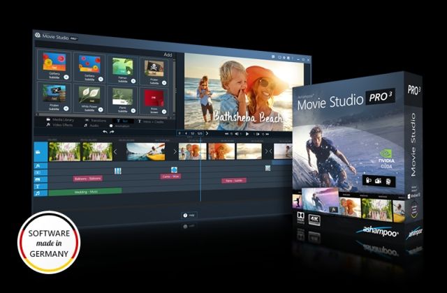 Ashampoo  Movie Studio Pro 3 - 全新製作影片和剪輯大師軟體含 4K 最大解析度Dolby 5.1 和高速轉換 (多國語言下載版) 
