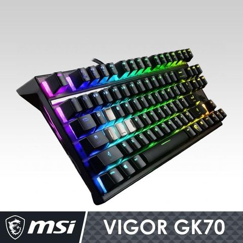 【南紡購物中心】 電競首選品牌MSI微星Vigor GK70 Cherry MX RGB機械電競鍵盤 (紅軸版)