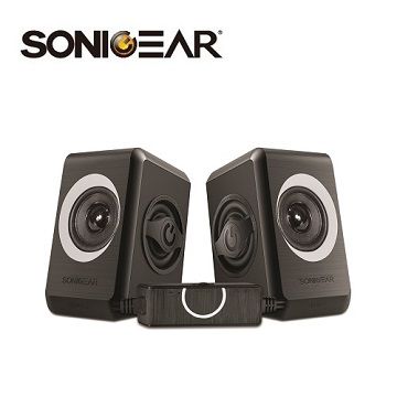 SonicGear 【南紡購物中心】 quatro2強效低頻振膜 多媒體音箱_黑灰GY