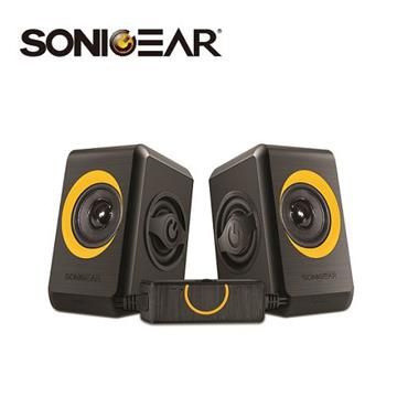 SonicGear 【南紡購物中心】 quatro2強效低頻振膜 多媒體音箱_黑橘OR