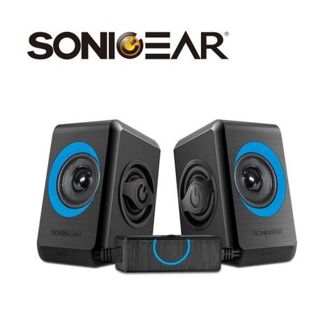 SonicGear 【南紡購物中心】 quatro2強效低頻振膜 多媒體音箱_黑橘OR