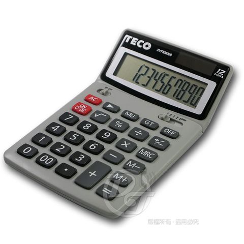 TECO東元桌上型12位元計算機 XYFXM009 ∥仰角設計∥大型螢幕∥