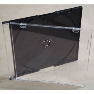 【臺灣製造】12CM專用─ 5mm slim case黑底PS壓克力CD盒/DVD盒/光碟盒/CD殼 50個