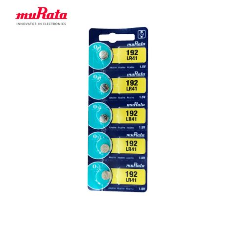 muRata 村田 LR41 鹼性鈕扣型電池5入/卡 台灣公司貨 原廠公司貨 高效能電容量大且電流強 安全可靠 長久使用，滿足您的需求