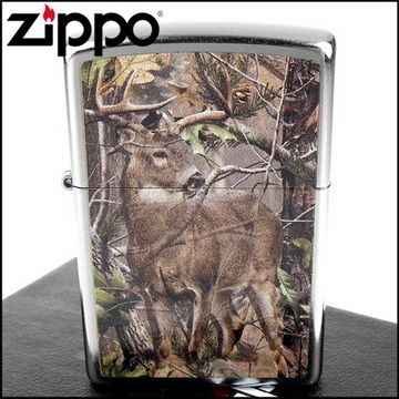 Zippo 美系~REALTREE APG-狩獵迷彩鹿圖案設計打火機