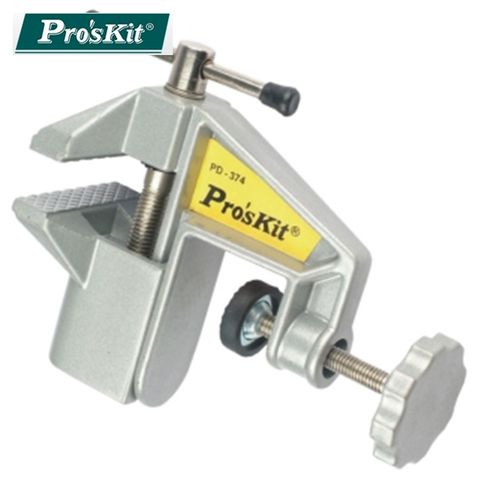 ProsKit 寶工 台灣ProsKit迷你工作鉗台PD-374(最大開口40mm,寬度60mm;可夾厚28mm以內工作臺沿;鋁壓鑄合金製)