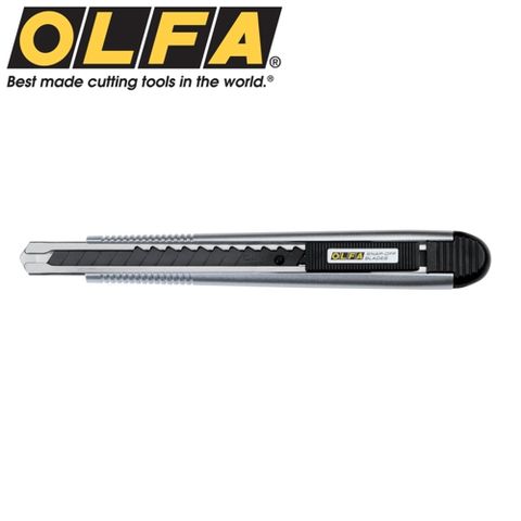 日本OLFA極致系列Limited折刃式安全美工刀Ltd-01切割刀(黑刃SK-2高碳鋼;單向自動扣鎖設計;銀色塗料磨砂質感)cutter