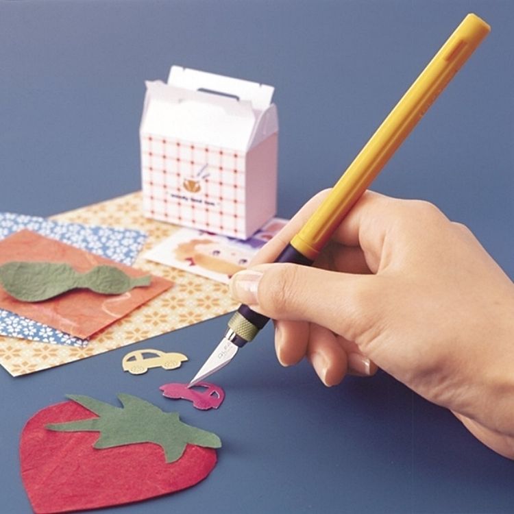 OLFA 日本雕刻筆刀雕刻刀157B等距刻線刀(舒適握感; 附6刀片即圓刃.平刃.直刃各2)切割刀Pen Knifeるケほさゆ