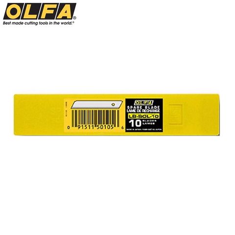 日本OLFA安全無折痕刀片LB-SOL-10( 合金工具鋼)大型美工刀刀片18mm適用於於一般大型美工刀L-1 L-2 L-3 L-5 L-6 L-7 PL-1 CMP-2 MXP-L MXP-AL Ltd-07 Ltd-08