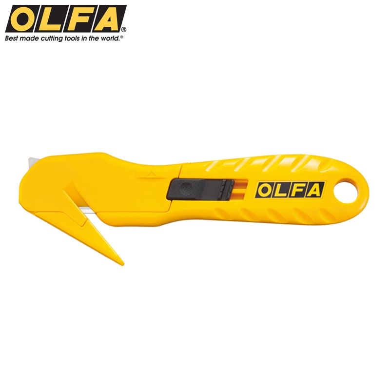 OLFA 日本安全拆箱刀SK-10開箱專用刀包裝繩切斷器(握把抗丙酮;右左手通用)切割器切斷包裝紙箱封膠束帶切刀封膜切割刀倉儲工具物流開箱刀新型工作刀