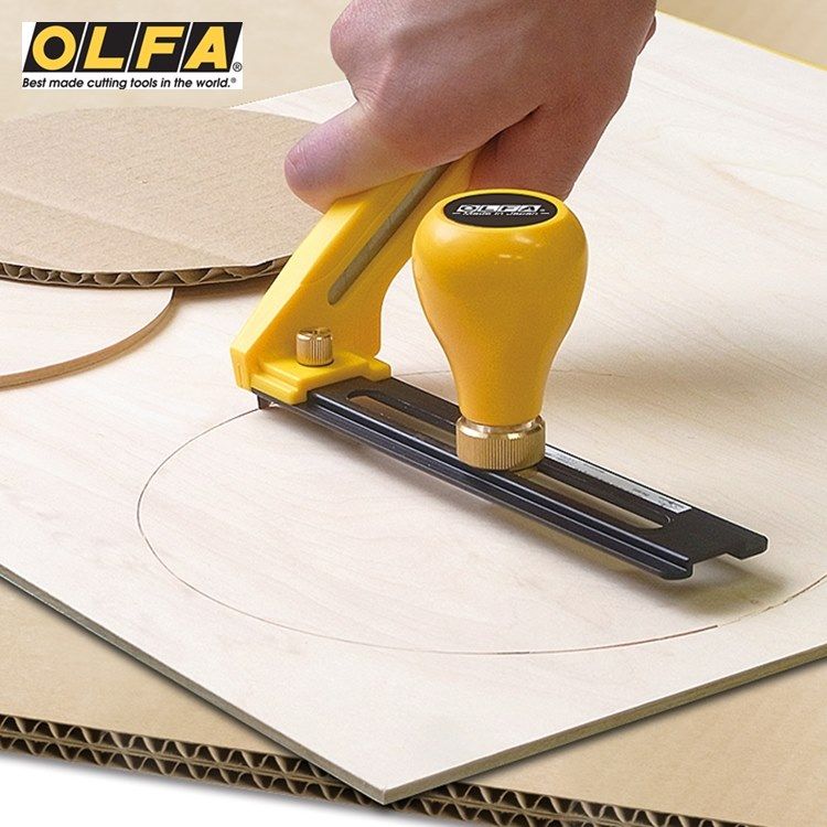 OLFA 日本重型圓規刀圓形切圓器CMP-2(直徑7-30cm)大圓型割圓器切割刀割圓刀切圓刀適膠合三合板夾板地毯