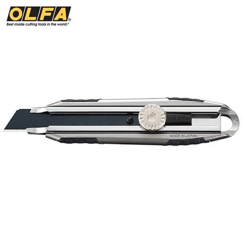 OLFA 日本壓鑄鋁合金METAL超強握把PRO大型美工刀MXP-L(手輪鎖18mm刀片;尾端掛洞)大美工刀切割刀