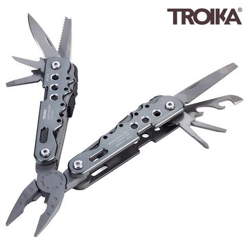 TROIKA 梅森巴赫 德國十合一MULTI-TOOL多功能戰術工具ARBEITSG0ERT TOL41/GY(剪鉗子/小刀/鋸子/開罐器/銼刀十一字螺絲刀起子)多用途戶外求生工具