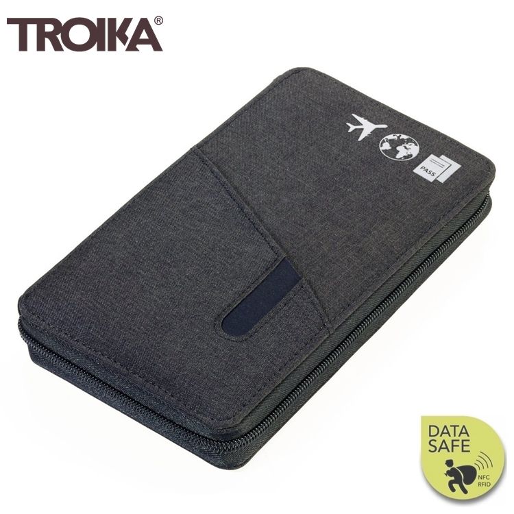 TROIKA 梅森巴赫 德國防RFID-NFC信用卡防盜包旅行包TRV90/DG防感應護照包防感應錢包防盜刷包防側錄包旅行袋