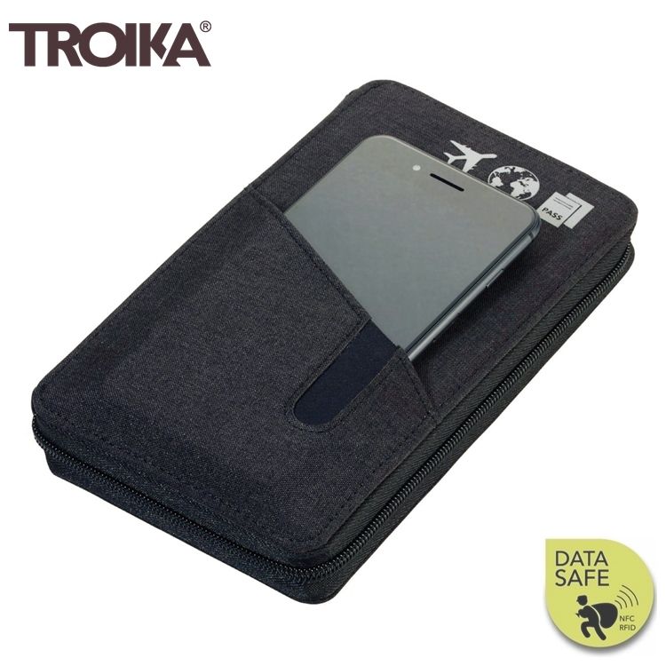 TROIKA 梅森巴赫 德國防RFID-NFC信用卡防盜包旅行包TRV90/DG防感應護照包防感應錢包防盜刷包防側錄包旅行袋