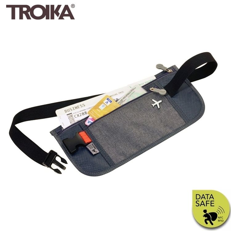 TROIKA 梅森巴赫 德國防NFC防感應錢包防RFID防盜刷防側錄信用卡包BLB20(28x13cm袋體/16x0.9cm側袋)防竊証件貼身包護照包