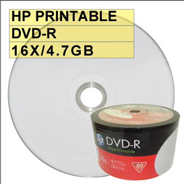 HP 惠普  PRINTABLE DVD-R 16X 4.7G 可列印式 空白光碟片 50片